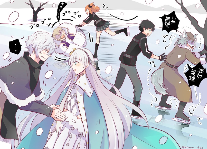fujimaru ritsuka, anastasia, kadoc zemlupus, goredolf musik, and patxi (fate and 1 more) drawn by kiwota