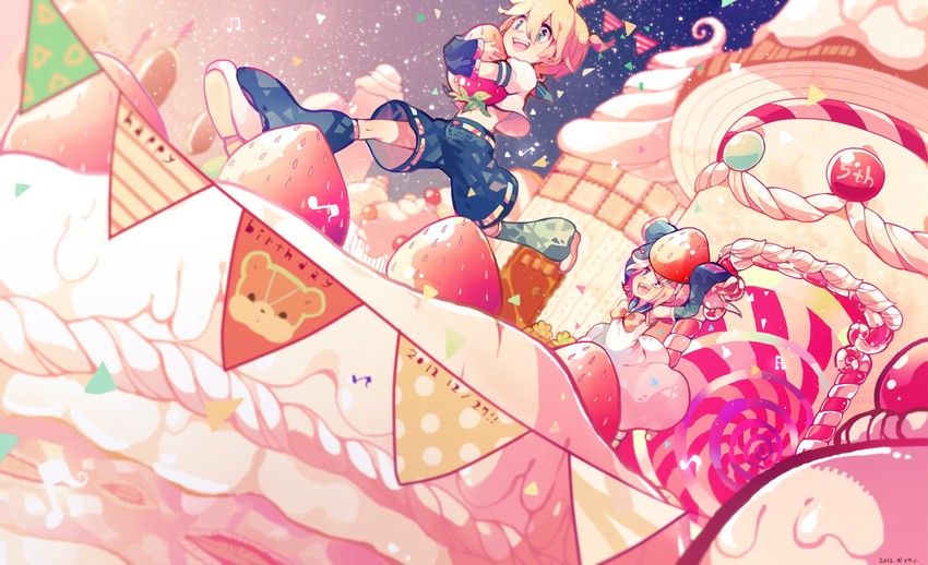 kagamine rin and kagamine len (vocaloid) drawn by souno_kazuki