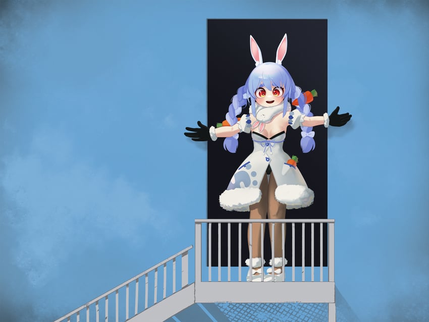usada pekora and don-chan (hololive and 1 more) drawn by appleblossomtea