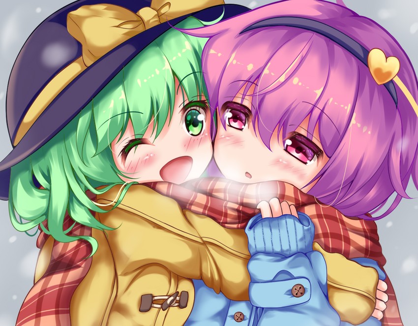 komeiji koishi and komeiji satori (touhou) drawn by unory