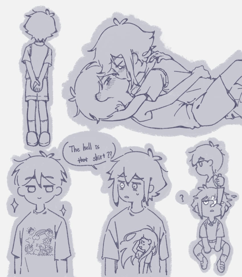 omori, kel, mari, and stranger (omori) drawn by thatbirdcanfly