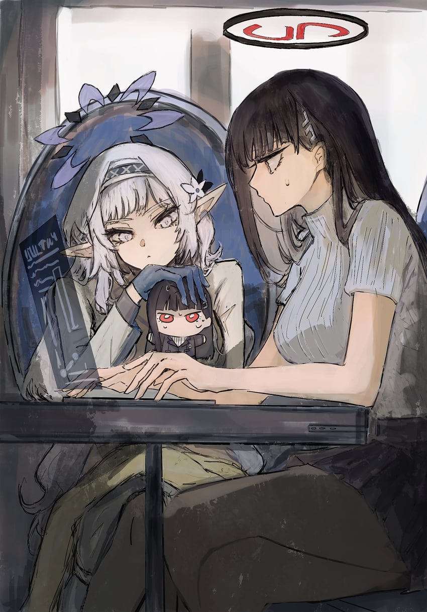rio and himari (blue archive) drawn by she_(morianosu)