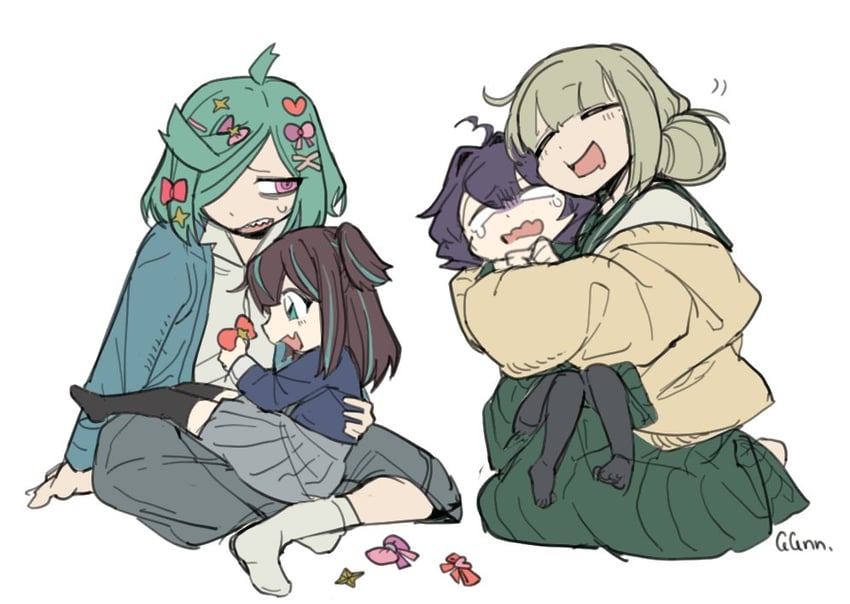 hiiragi utena, araga kiwi, akoya matama, and anemo nemo (mahou shoujo ni akogarete) drawn by guagua977