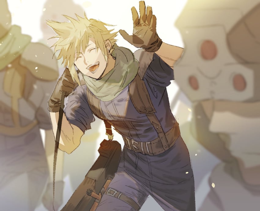 cloud strife (final fantasy and 1 more) drawn by mikuroron