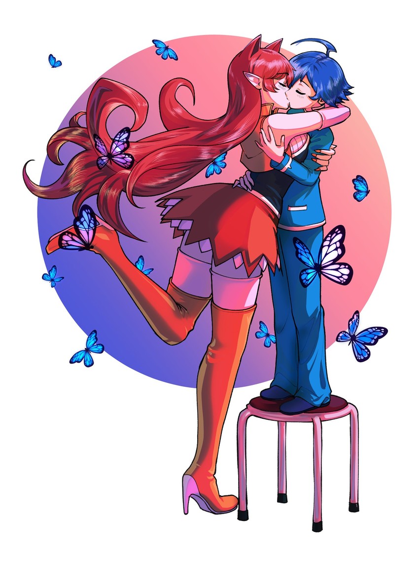 suzuki iruma and azazel ameri (mairimashita! iruma-kun) drawn by riley_av