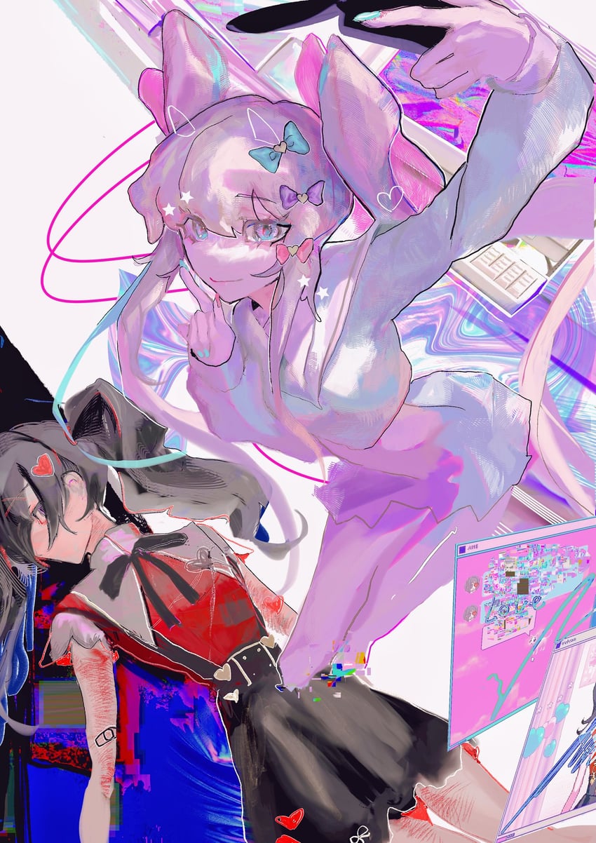 chouzetsusaikawa tenshi-chan and ame-chan (needy girl overdose) drawn by chewahashiru