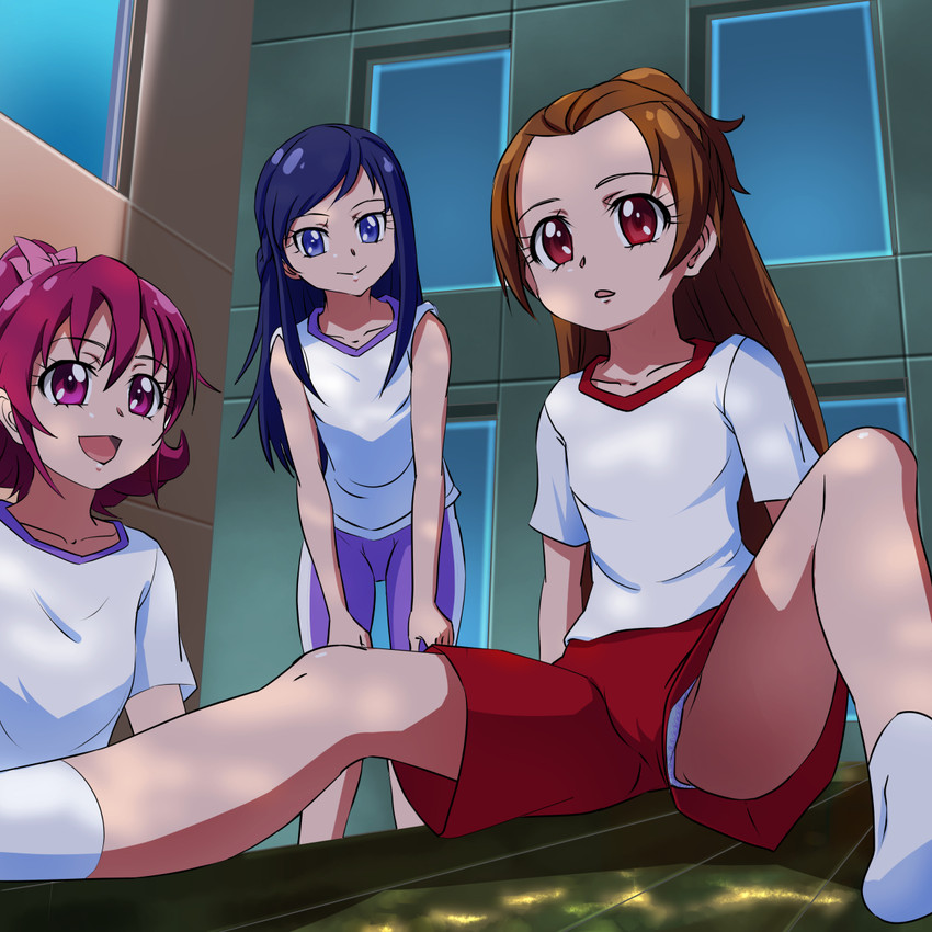 hishikawa rikka, aida mana, and madoka aguri (precure and 1 more) drawn by mont_blanc_(heartcatch_ayaya)