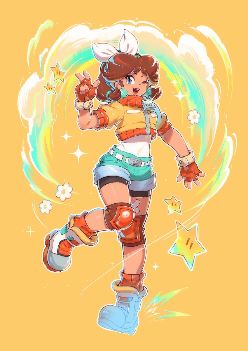 princess daisy (mario and 2 more) drawn by saiwo_(saiwoproject)