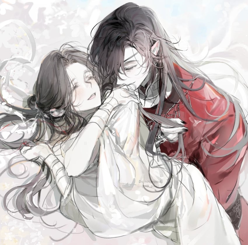 xie lian and hua cheng (tianguan cifu) drawn by 4b_pixel