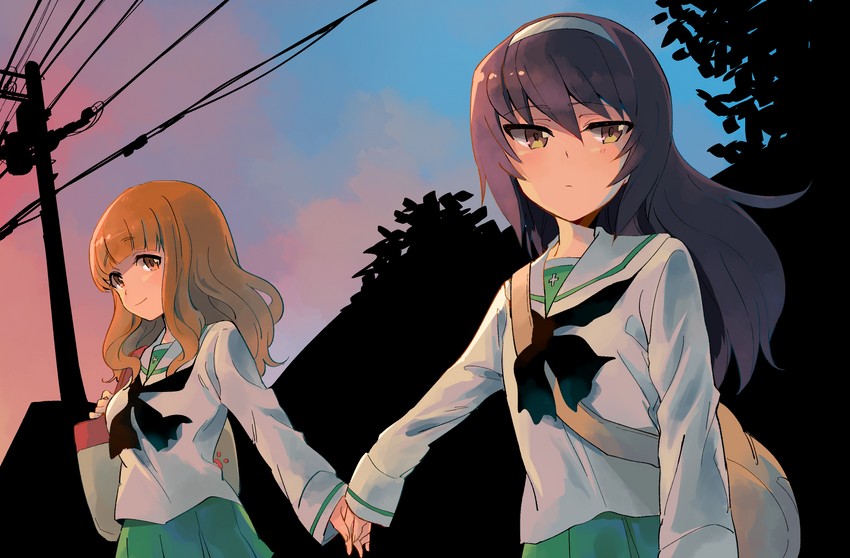 takebe saori and reizei mako (girls und panzer) drawn by musshu_(omu001)