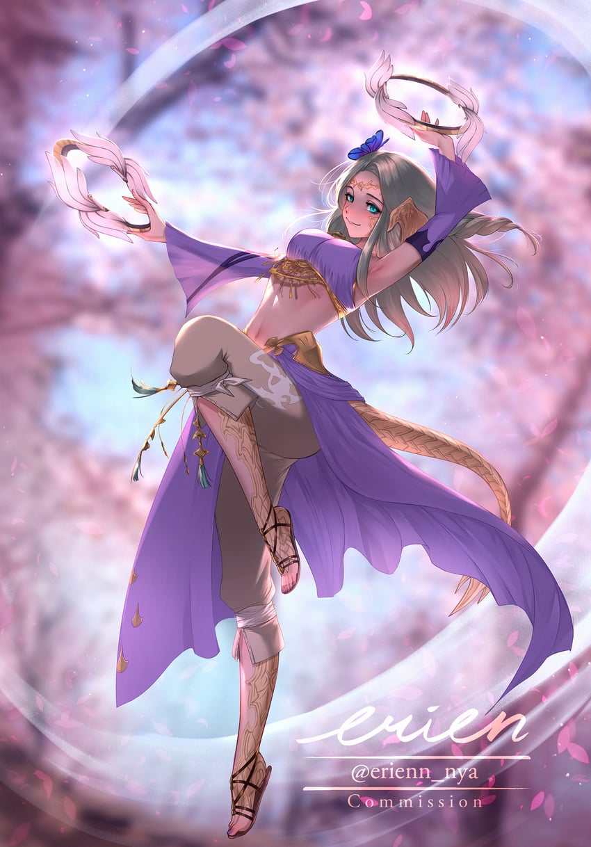 warrior of light and dancer (final fantasy and 1 more) drawn by erien