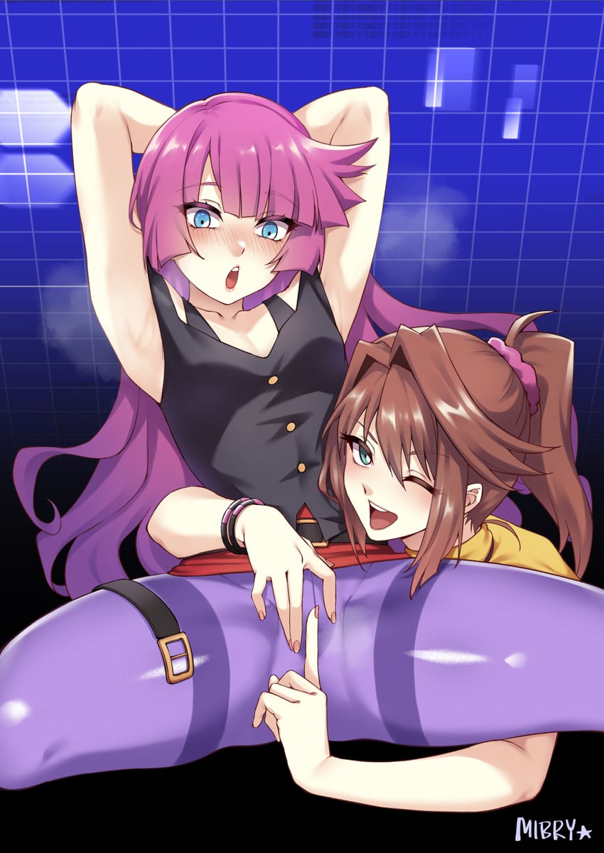 mazaki anzu and kirishima romin (yu-gi-oh! and 2 more) drawn by mibry_(phrysm)