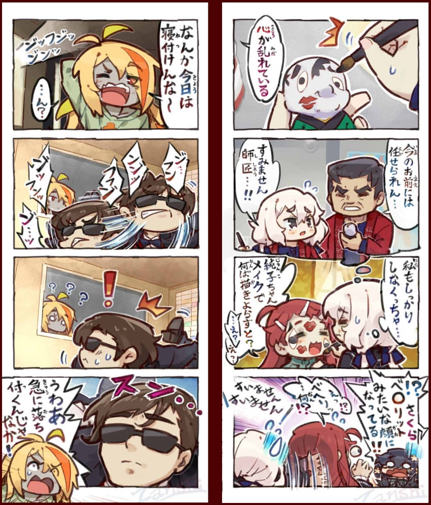konno junko, minamoto sakura, mizuno ai, nikaidou saki, and tatsumi koutarou (zombie land saga) drawn by itsuki_tasuku