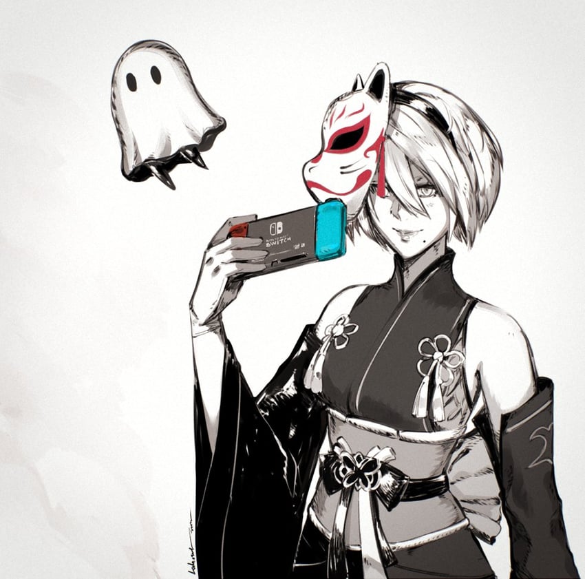 2b and mama (nier and 2 more) drawn by kubaushi