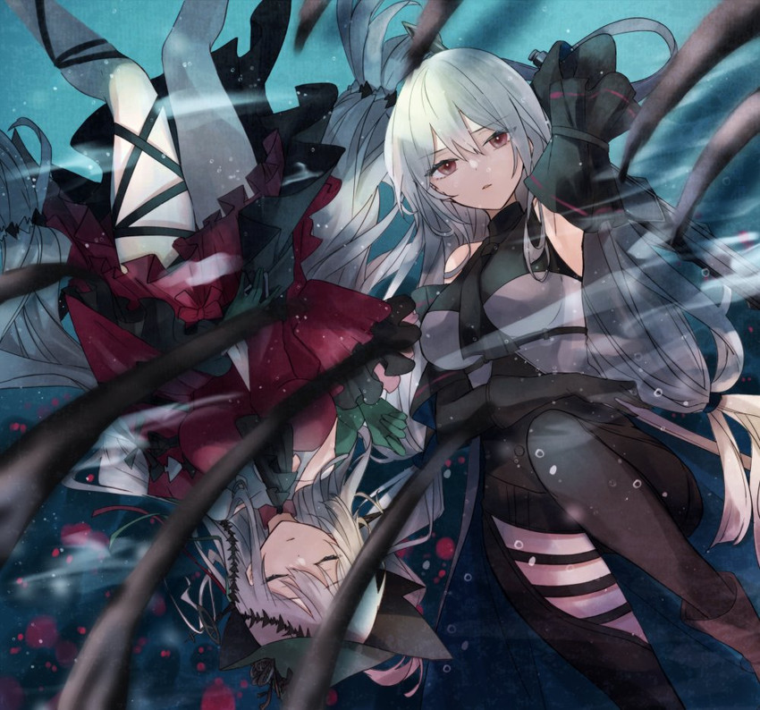 skadi and skadi the corrupting heart (arknights) drawn by saiko_(saisaka)