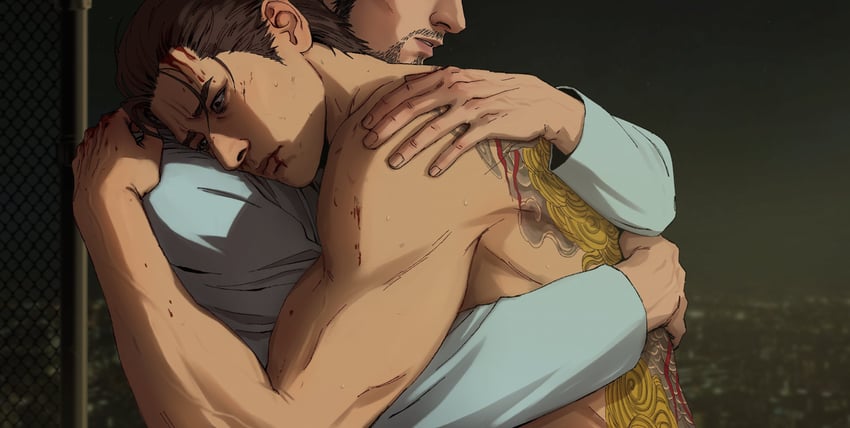 dojima daigo and mine yoshitaka (ryuu ga gotoku and 1 more) drawn by donlemefo