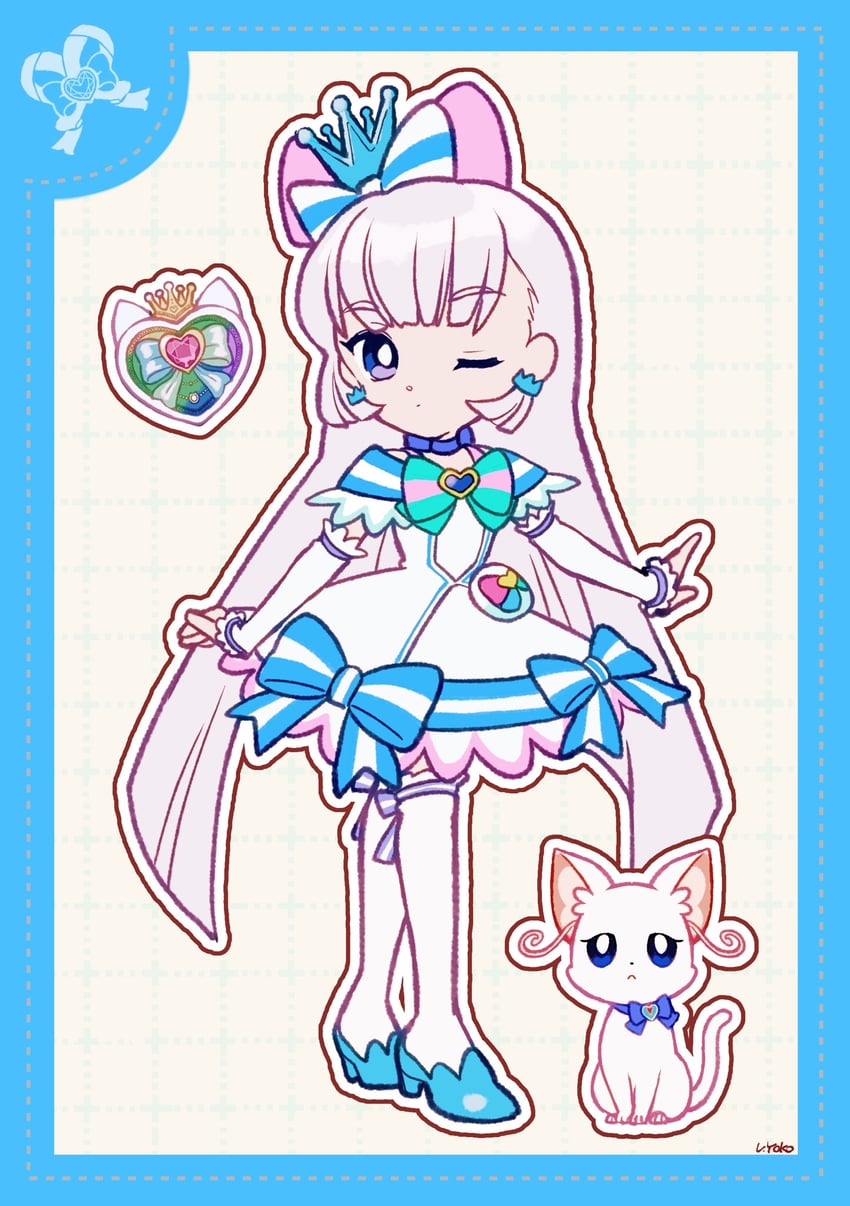 nekoyashiki yuki and cure nyammy (precure and 1 more) drawn by uwded_207