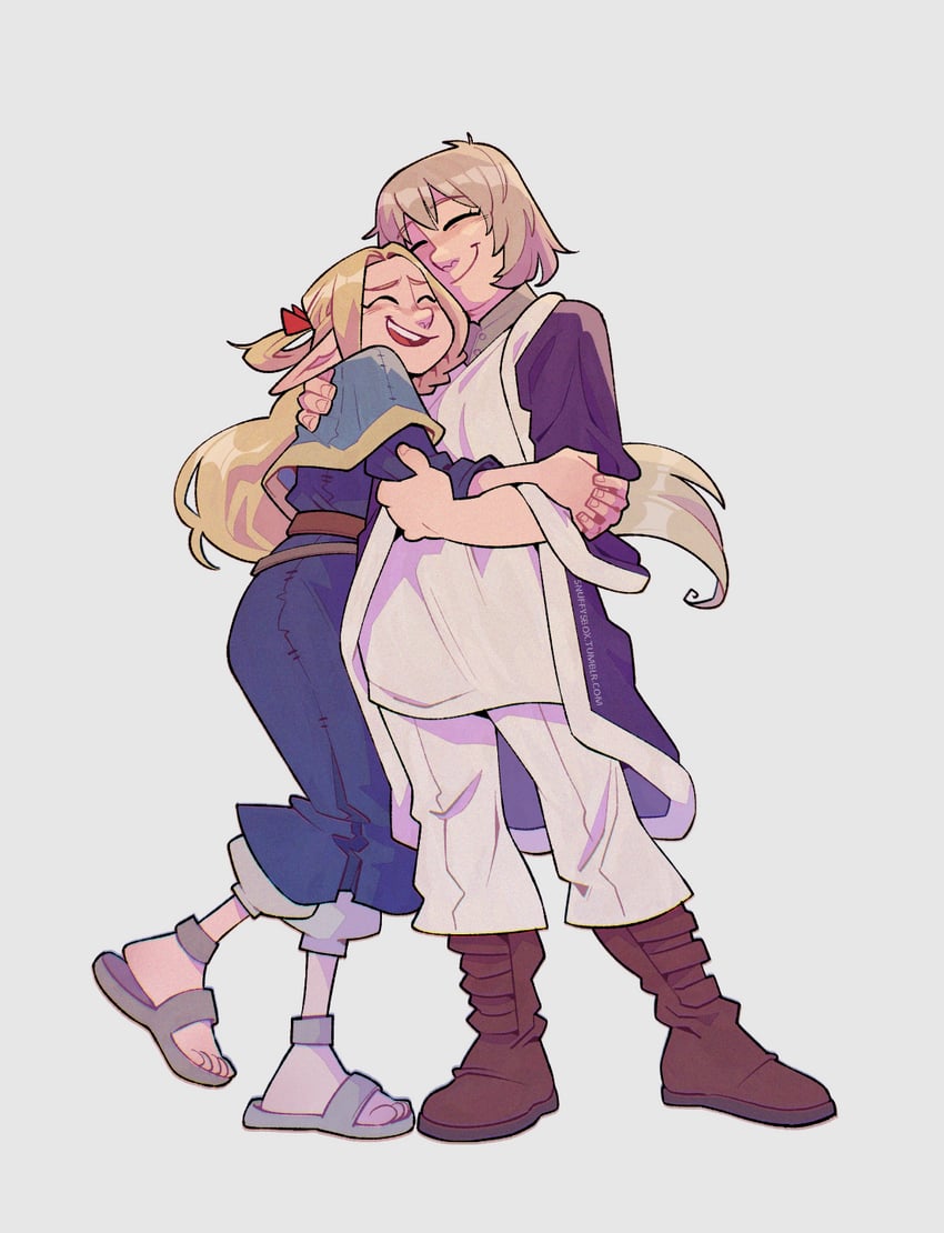 marcille donato and falin touden (dungeon meshi) drawn by lea_(snuffymcsnuff)