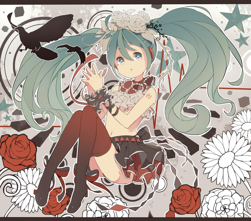 hatsune miku (vocaloid and 3 more) drawn by honda_(931568)