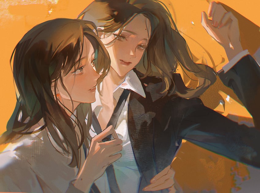 hayashi fuyu and harumoto itsuki (chaser game w) drawn by yoohu6
