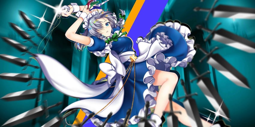 izayoi sakuya (touhou and 1 more) drawn by rotte_(1109)