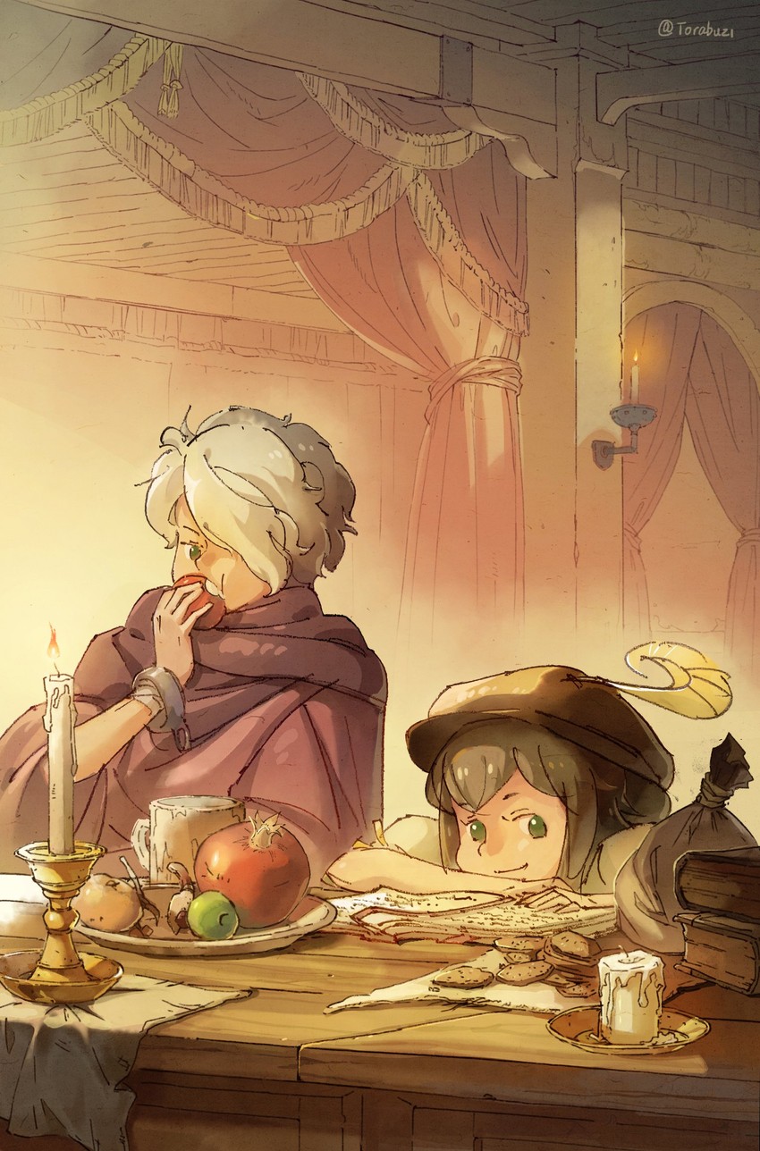 therion and tressa colzione (octopath traveler and 1 more) drawn by torabuzi