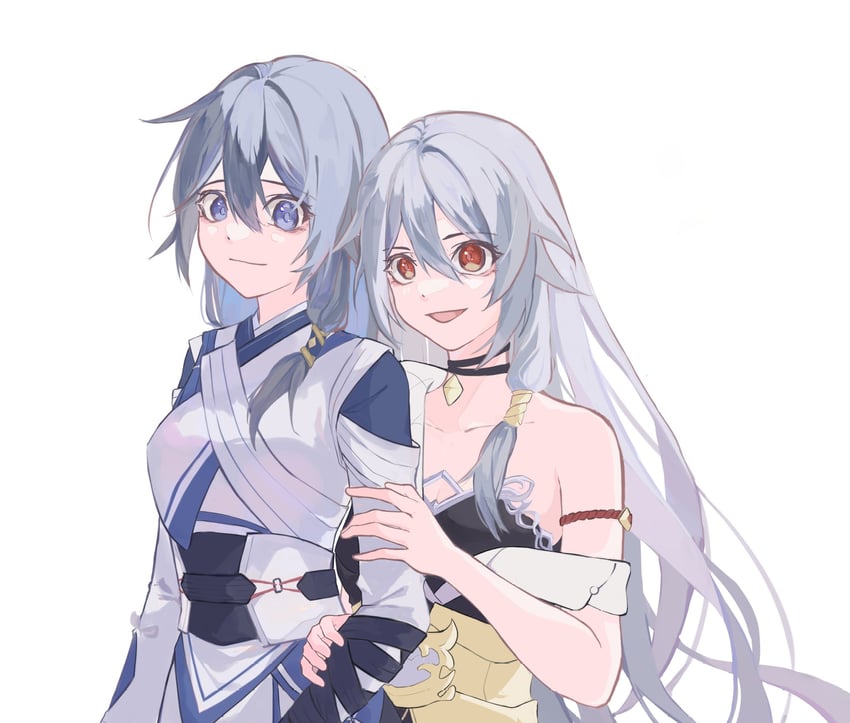 fu hua and herrscher of sentience (honkai and 1 more) drawn by l_leeyeon