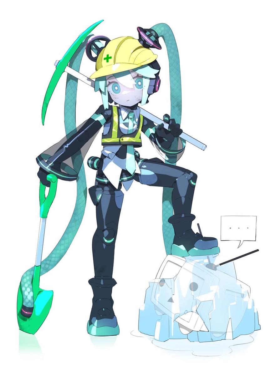 hatsune miku, terebi-chan, and proto miku (vocaloid and 1 more) drawn by cheri_zao