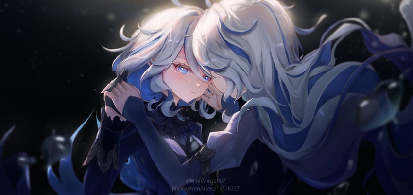 furina and focalors (genshin impact) drawn by minz_(minh_nguyen)