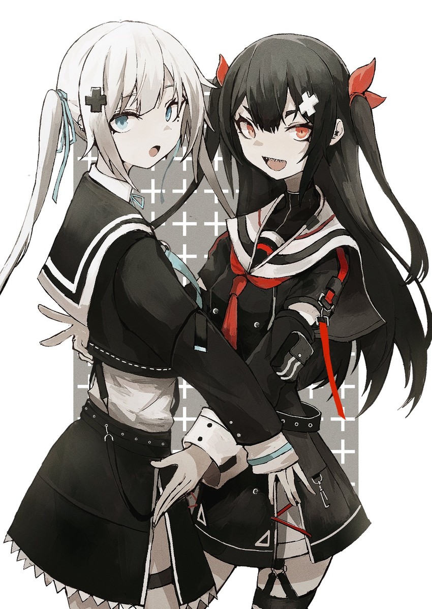 shirane yuki and kurone yomi (re:act) drawn by sanshouuo