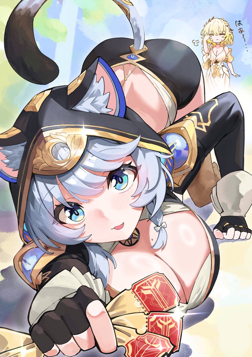 aglaea and cipher (honkai and 1 more) drawn by shio05_(05_sio)
