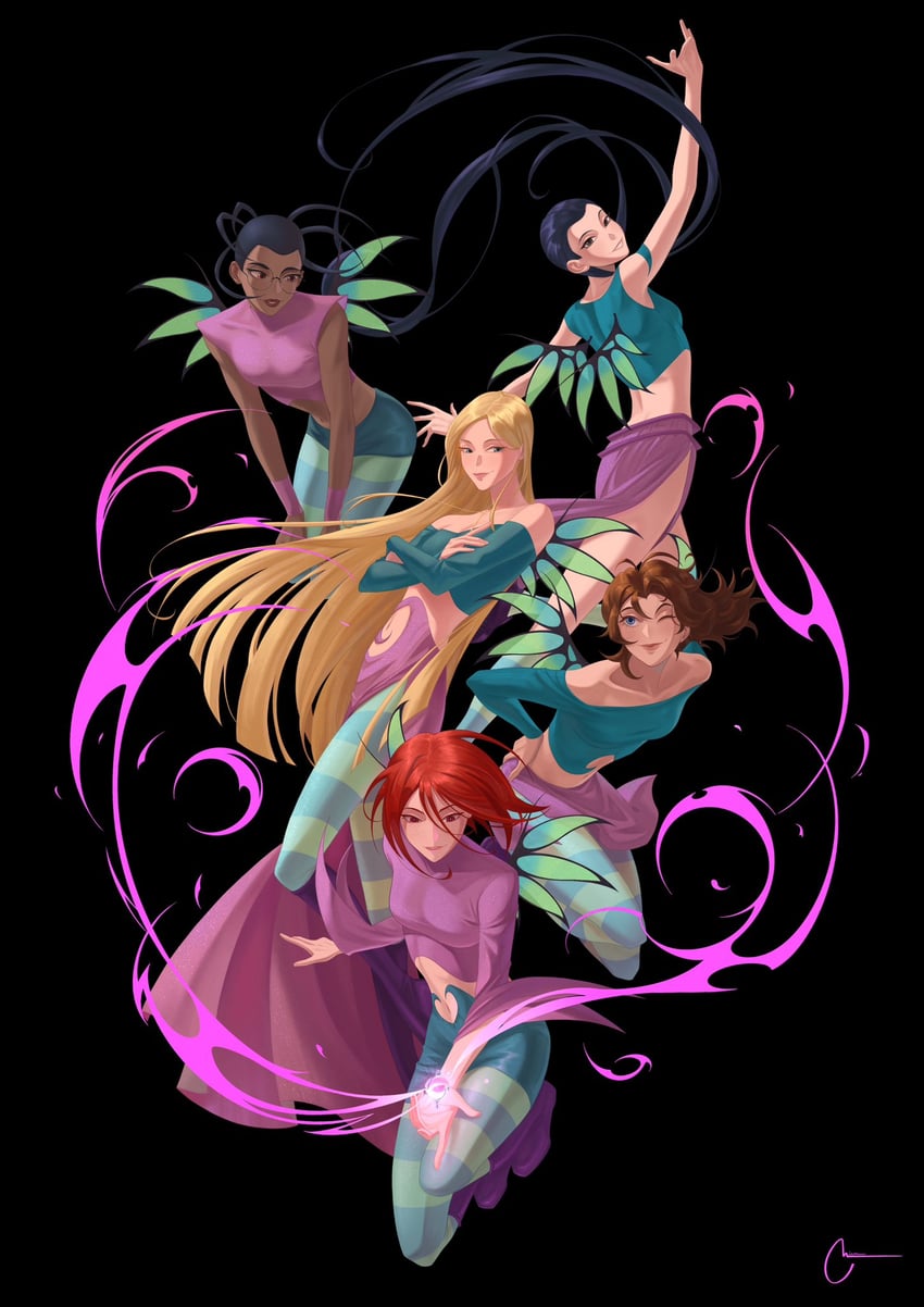 will vandom, irma lair, cornelia hale, taranee cook, and hay lin (w.i.t.c.h.) drawn by artnikita