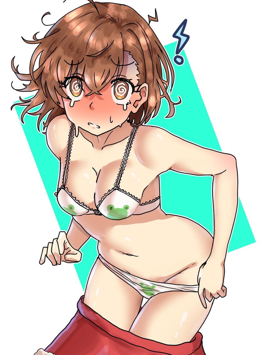 misaka mikoto and gekota (toaru majutsu no index and 1 more) drawn by ebora