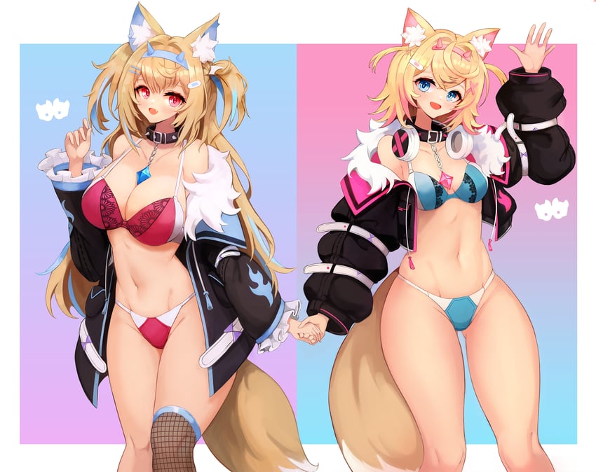 fuwawa abyssgard and mococo abyssgard (hololive and 1 more) drawn by notte