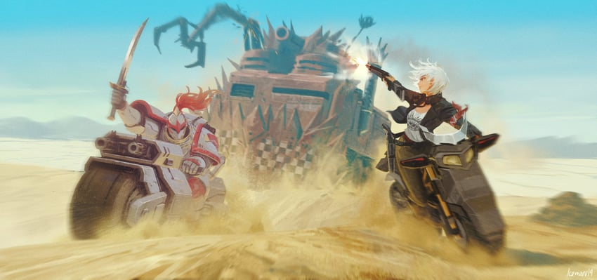 adeptus astartes, ork, and sugar (goddess of victory: nikke and 1 more) drawn by icemarv14