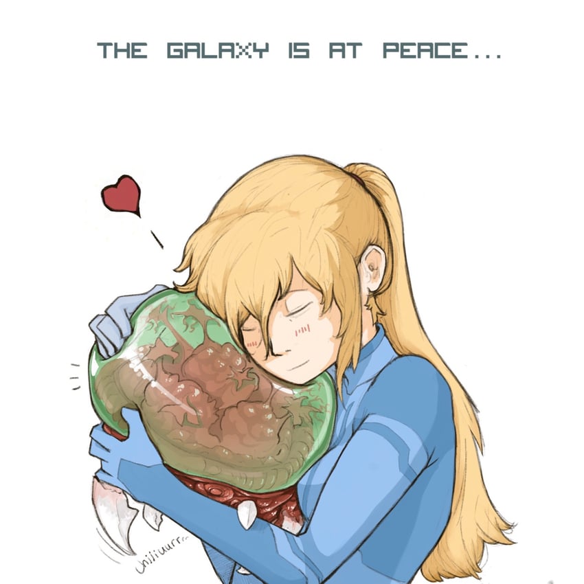 samus aran, metroid, and metroid larva (metroid) drawn by lyra-gwyndolin-dark