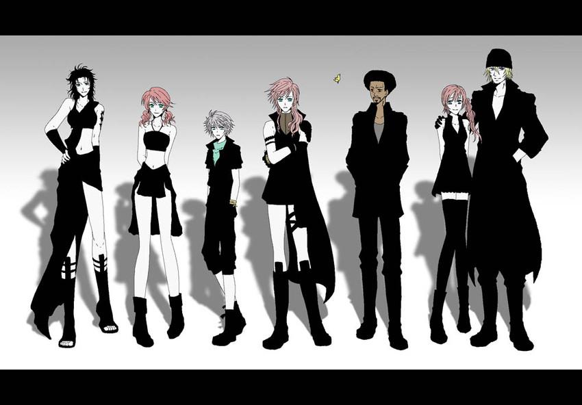 lightning farron, hope estheim, oerba dia vanille, serah farron, oerba yun fang, and 3 more (final fantasy and 3 more) drawn by agatsuma_kaoru