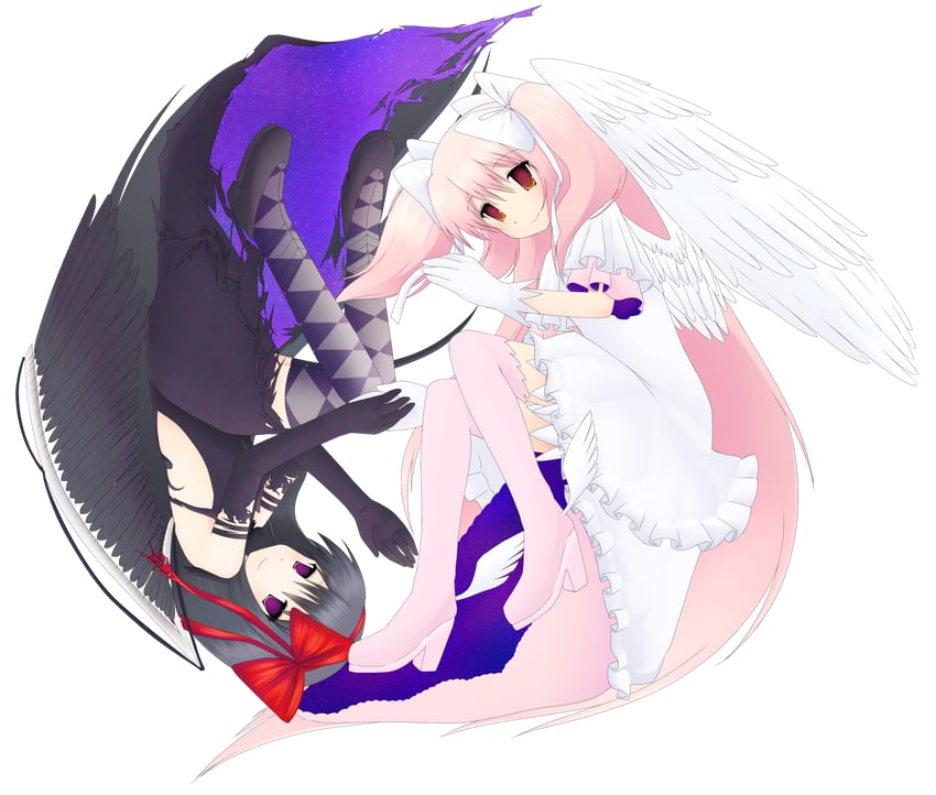 akemi homura, kaname madoka, ultimate madoka, and akuma homura (mahou shoujo madoka magica) drawn by pixel_cloud