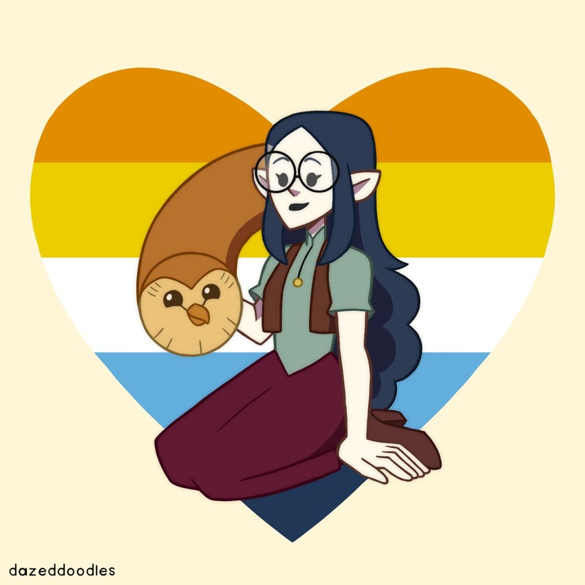 lilith clawthorne and hooty (the owl house) drawn by dazeddoodles
