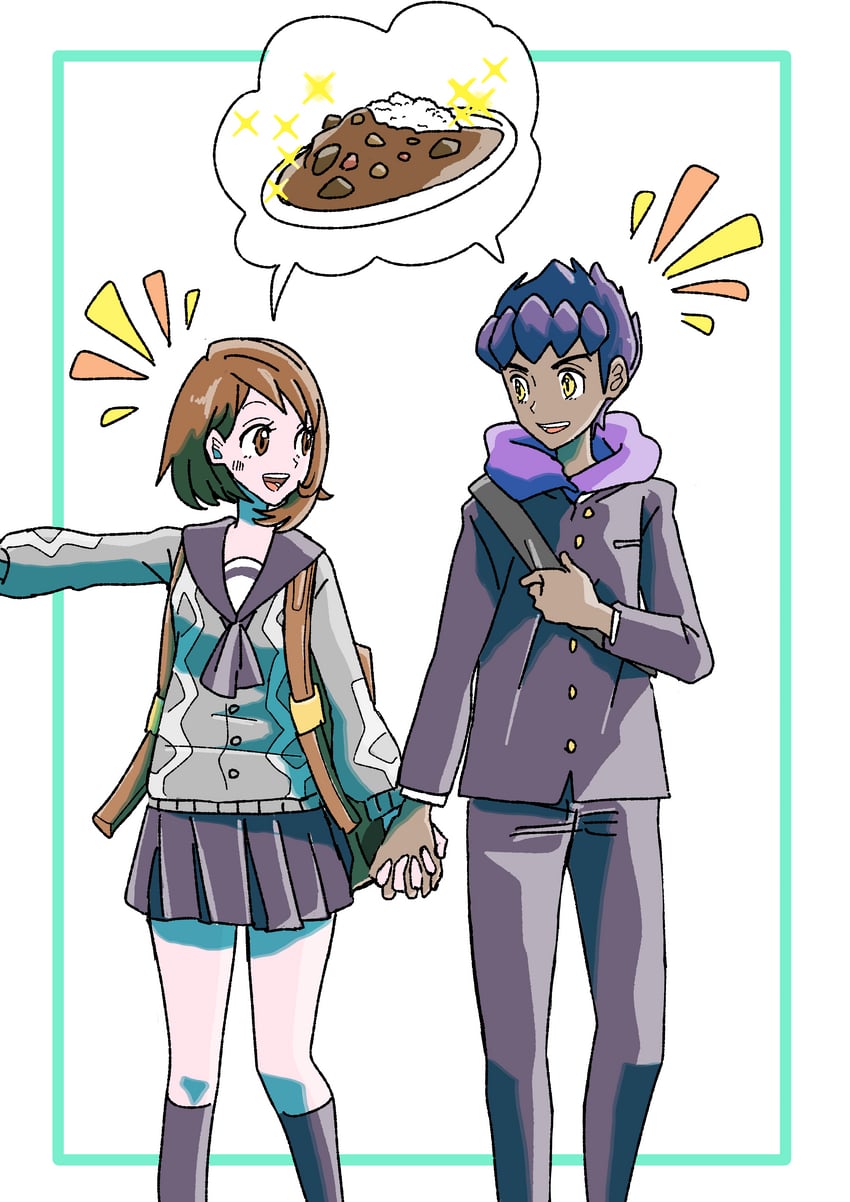 gloria and hop (pokemon and 1 more) drawn by yamadada07