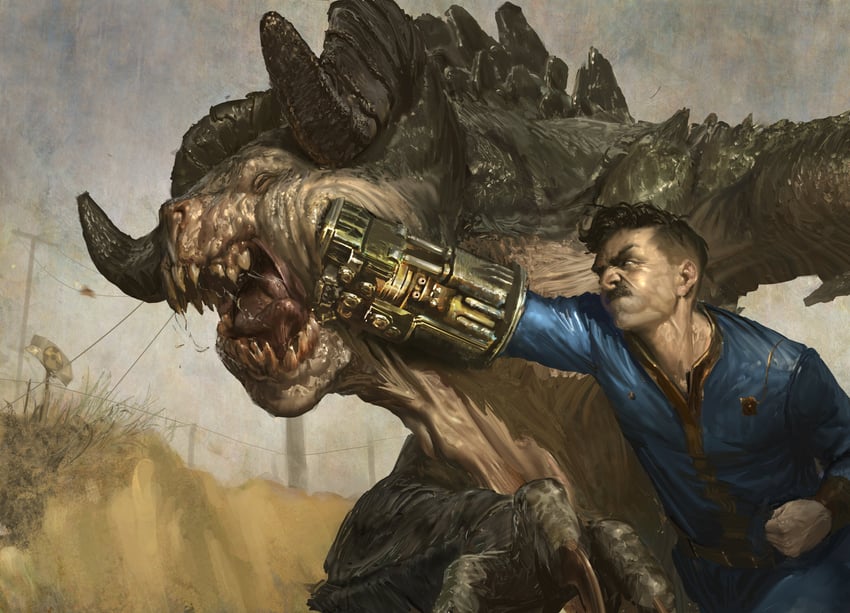 deathclaw (fallout and 1 more) drawn by campbell_white