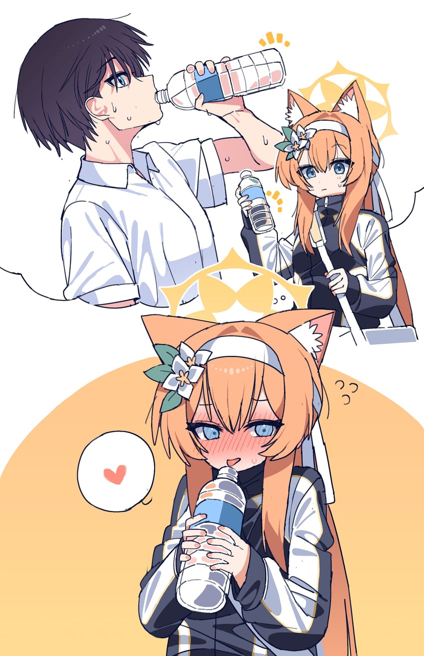 sensei and mari (blue archive) drawn by je_o_mo