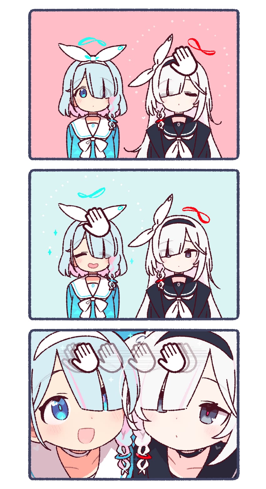 arona and plana (blue archive) drawn by yoru_nai