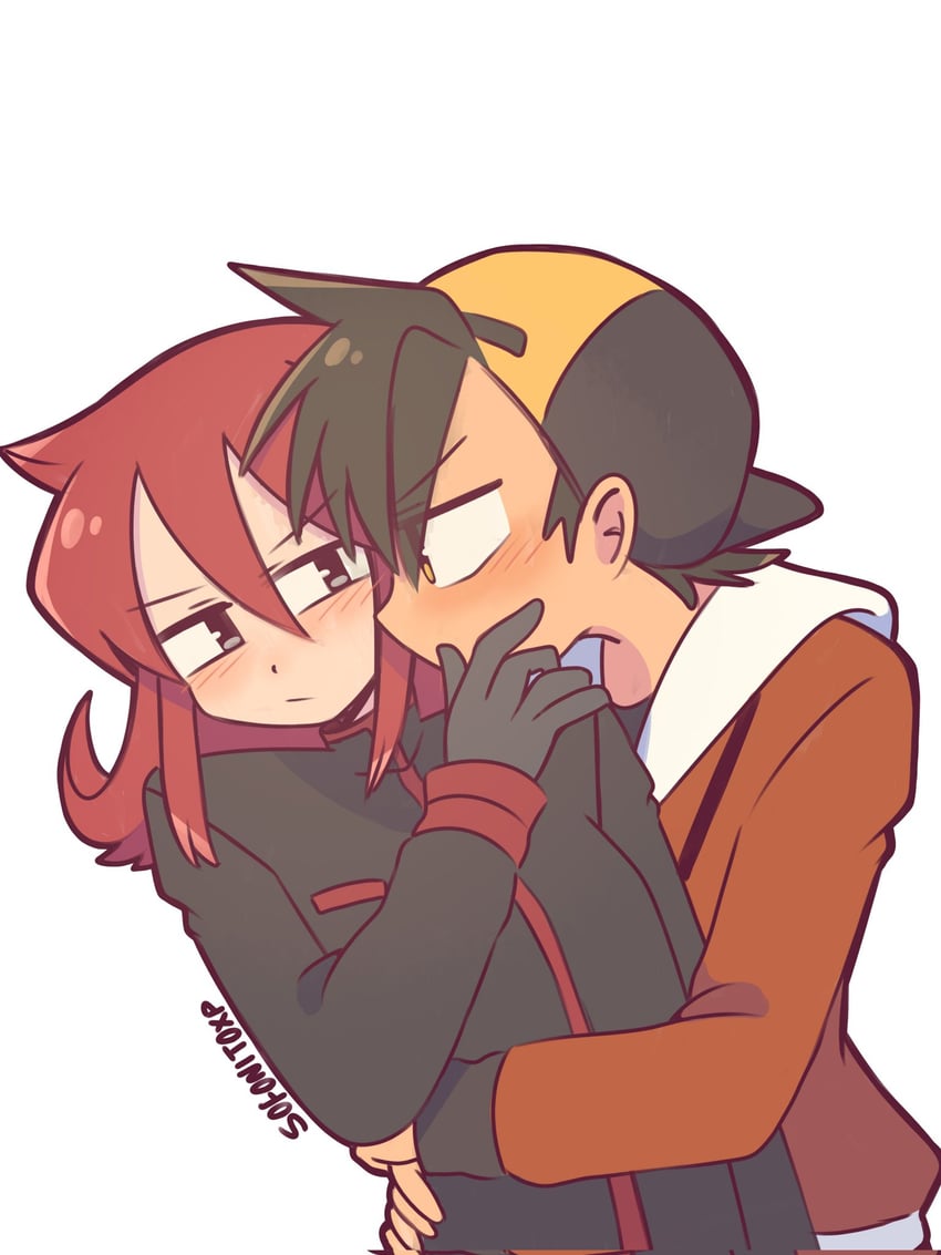 ethan and silver (pokemon and 1 more) drawn by sofo_soup