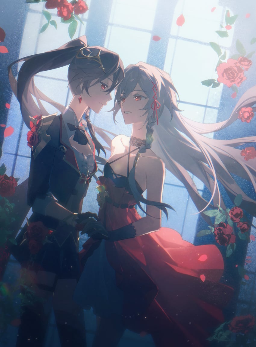 fu hua and herrscher of sentience (honkai and 1 more) drawn by tcuas