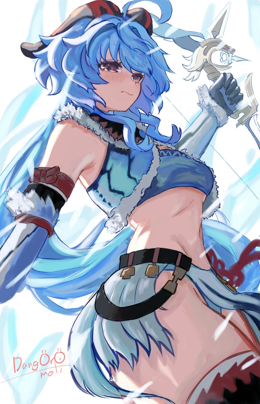 ganyu (genshin impact and 1 more) drawn by dang0r0moti