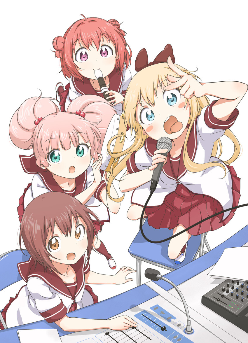 toshinou kyouko, akaza akari, funami yui, and yoshikawa chinatsu (yuruyuri) drawn by 9so_(ponchon)