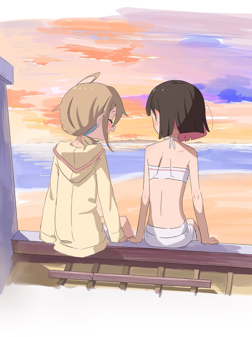 yua serufu and suride miku (do it yourself!!) drawn by saku_p