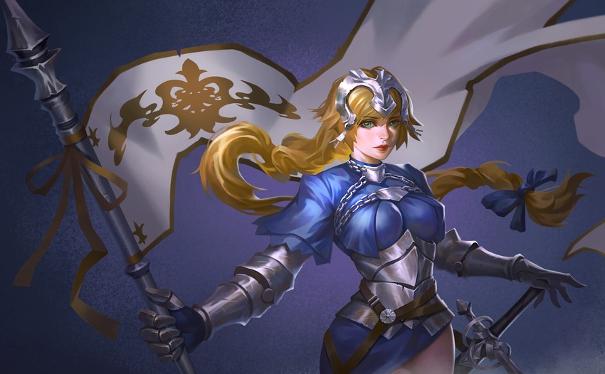 jeanne d'arc (fate and 2 more) drawn by junqi_mu