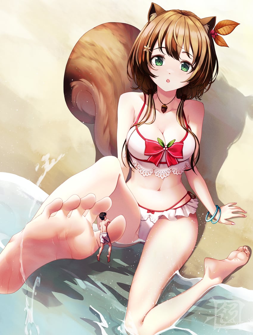 ayunda risu (hololive and 1 more) drawn by suryua
